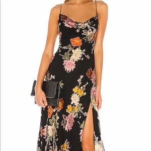 Astr black floral midi dress from revolve